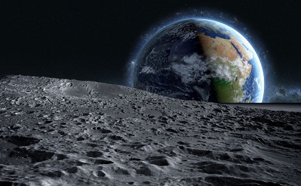 月から見た地球のイメージ
