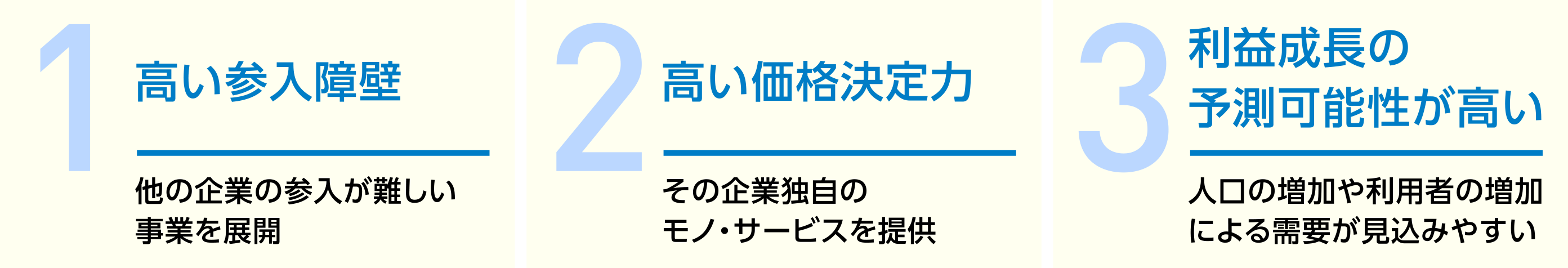 モノポリー企業の3つの魅力